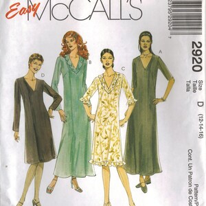 McCall's Sewing Pattern 2920 Easy McCall's Misses' Dress 4-8, 8-12, 10-14, 12-16 image 1