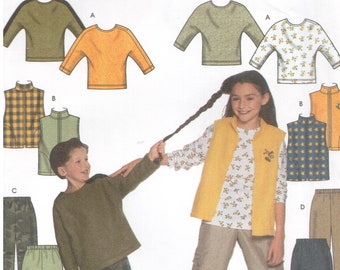 Simplicity Sewing Pattern 7043 - Child's, Girls' and Boys' Vest, Pants, and Knit Top (3-6)
