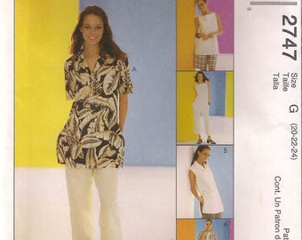 McCall's Sewing Pattern 2747 - Misses'/Miss Petite Shirt, Top, Pants, and Shorts (8-12, 12-16, 20-24)