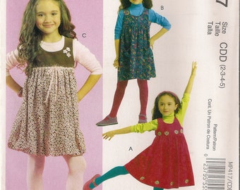 McCall's Sewing Pattern MP417 - Children's and Girls' Jumpers (2-5)