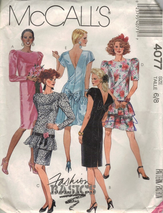 Mccall's Sewing Pattern 4077 - Misses' Dresses (6-8) (PARTLY CUT) - Etsy