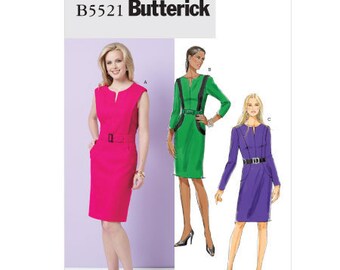 Butterick Sewing Pattern B5521 - Misses' Dress and Belt (6-12 or 14-20)