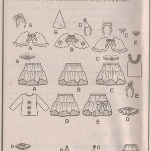 Simplicity Costume Sewing Pattern 0812 aka 2327 Child's Fairy, Ballerina, Leopard, and Clown Skirt Costumes 3-8 image 2