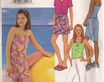 Butterick Sewing Pattern 3550 - Girls' Cardigan, Dress, Top, Pants, Skirt (7-10, 12-16)