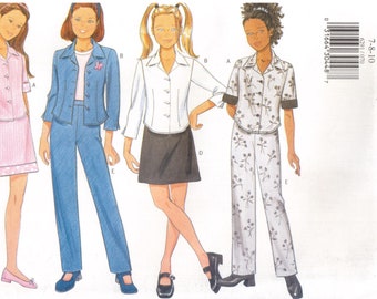 Butterick Sewing Pattern 6291 - Girls' Top, Skirt, and Pants (7-10, 12-16)