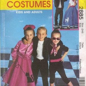 McCall&#39;s Costume Sewing Pattern 2885 - Adult&#39;s & Kids&#39; 50&#39;s Costumes (3-8, L-XL)