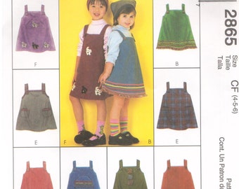 McCall's Sewing Pattern 2865 - Children's and Girl's Jumper (4-6, 6-8)