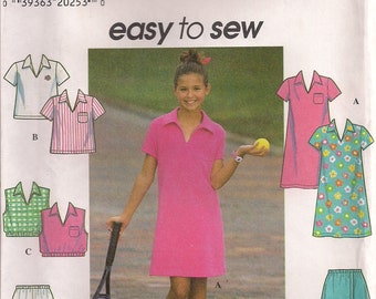 Simplicity Sewing Pattern 7608 - Girls' Dress, Top, and Shorts (7-10, 12-16)