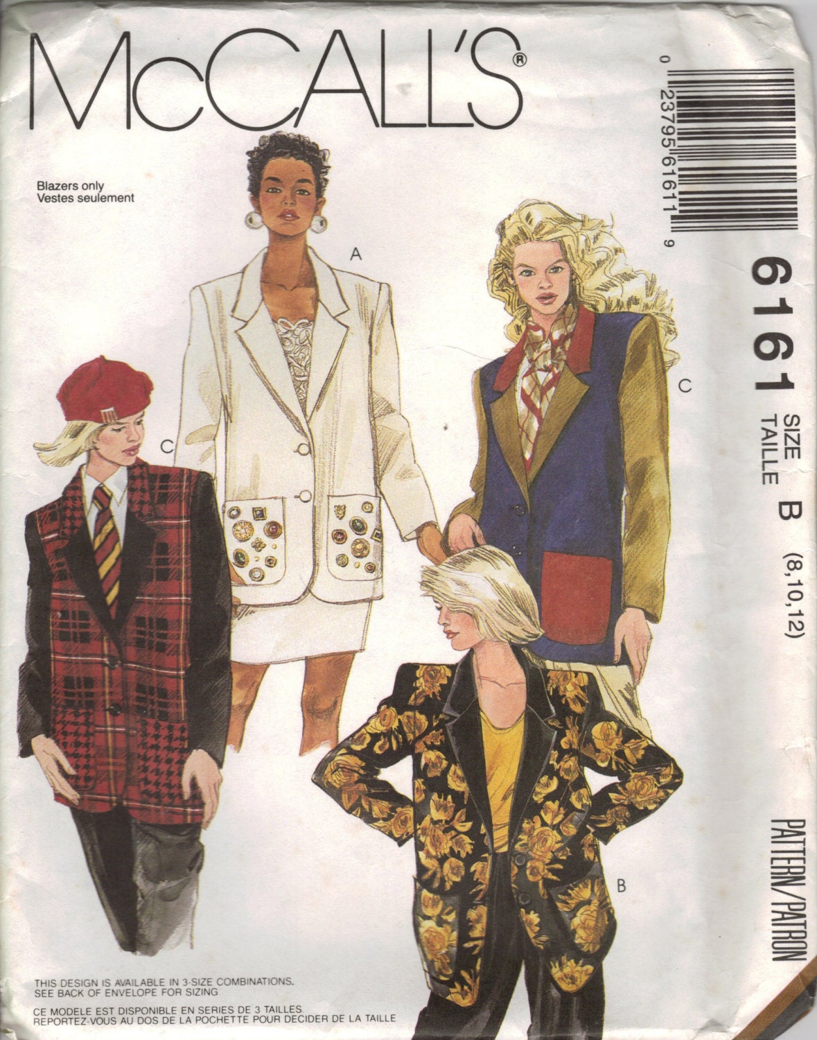 Mccall's Sewing Pattern 6161 Misses' Unlined Jackets 8-12 - Etsy