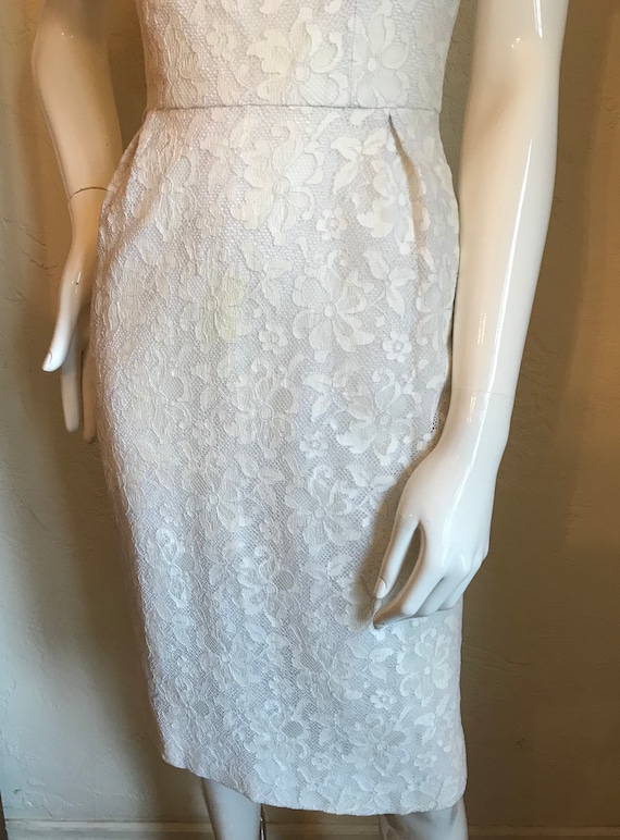 1950’s So Pretty Lace Wiggle Dress Wedding S - image 6