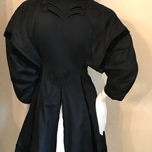 Antique Victorian Edwardian Black Cutaway Jacket Coat image 4