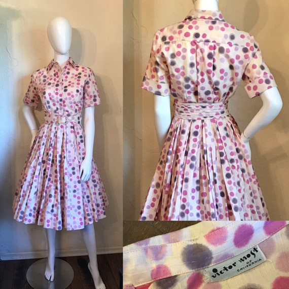 1950’s Darling Dottie Novelty Print Blurred Dots D