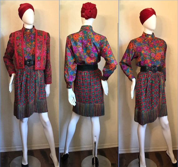 1990's YSL Yves Saint Laurent Rive Gauche Dress Set S - Etsy