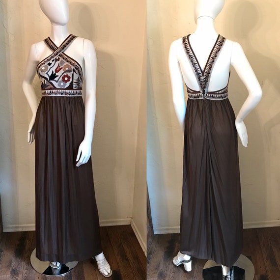 1960's Iconic Emilio Pucci Brown Knit Halter Dress - Small - Etsy