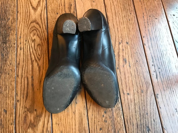 1930’s Art Deco Black Spectator Pumps Shoes 6.5 - image 5