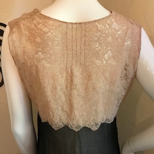 1920's 30's Art Deco Flapper Silk Chiffon & Lace Dress S-M image 8