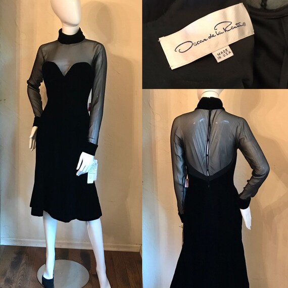 oscar de la renta black cocktail dress