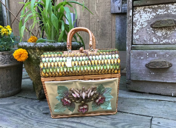 VINTAGE 1950's 60’s Jolles Original Large Wicker J