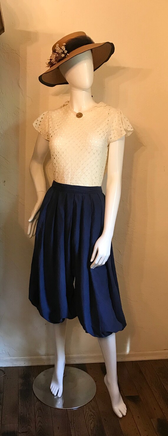 Antique Victorian Edwardian Blue Cotton Athletic … - image 3