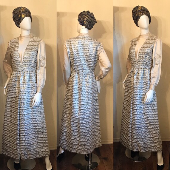 Vintage 1960’s 70’s Kiki Hart Mod Metallic Maxi Dr