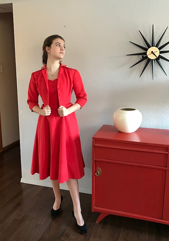 jacket for fit and flare dress Girls Sleeveless Fit & Flare Dress With Puff Sleeves Denim Jacket – INCLUD main image 1