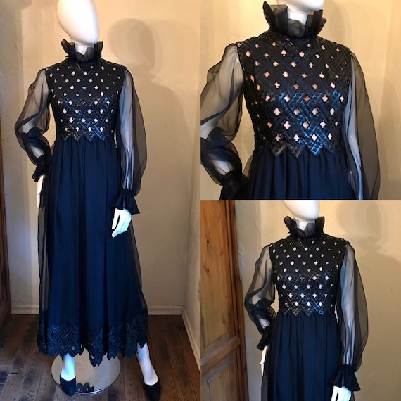 Vintage 1970's Werle’ Beverly Hills Black Medieva… - image 1