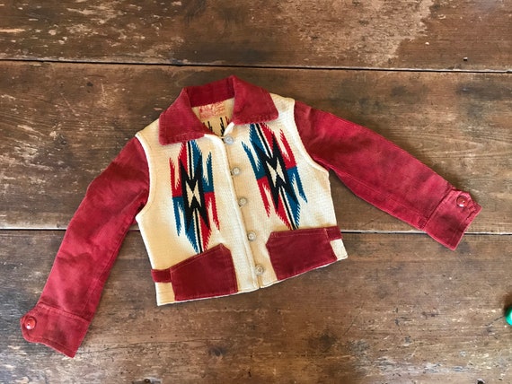 1940's 1950's Child’s Chimayo Native Woven Wool &