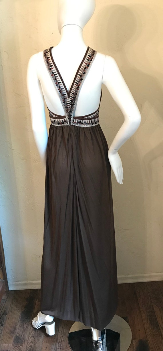 1960’s iconic Emilio Pucci Brown Knit Halter Dres… - image 8