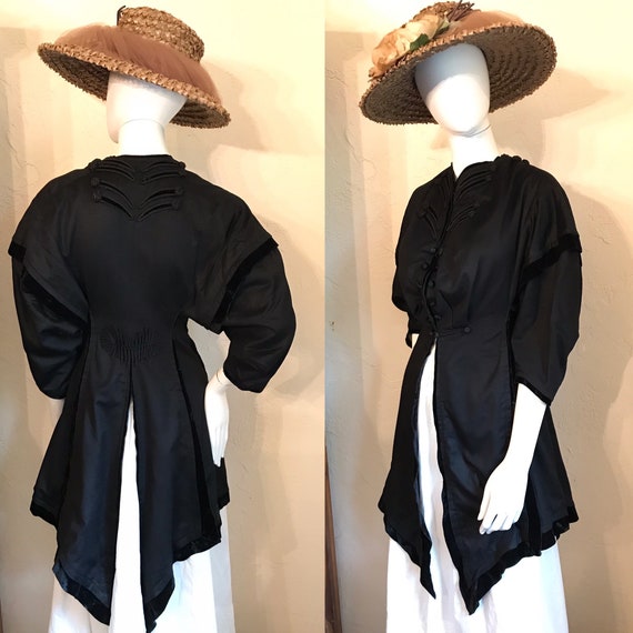 Antique Victorian Edwardian Black Cutaway Jacket C