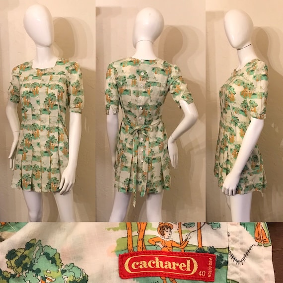 1960’s 70’s Cacharel Novelty Liberty Print Cotton