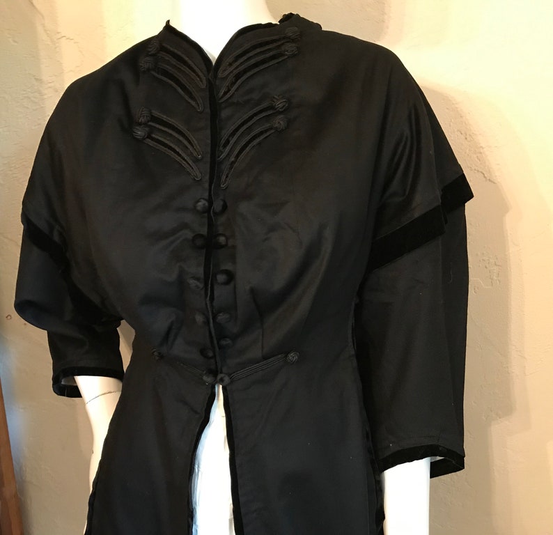 Antique Victorian Edwardian Black Cutaway Jacket Coat image 10