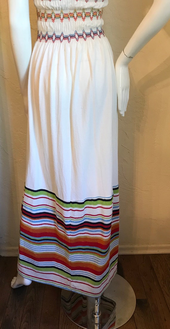 Vintage 1970's Mod Terry Knit Maxi Dress S - M - image 7