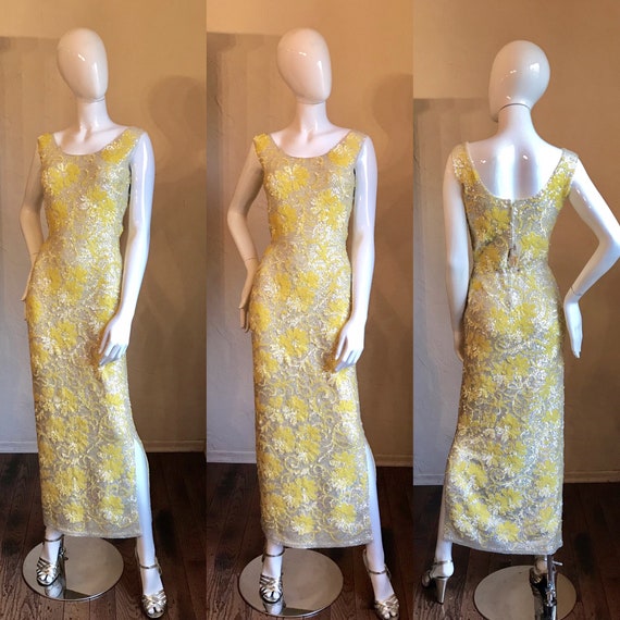 1950’s 60’s Gene Shelly Boutique Yellow Sequin Bea