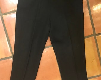 1940’s 50’s Black  Wool Gabardine Pearl Snap Western Pants 27 Waist