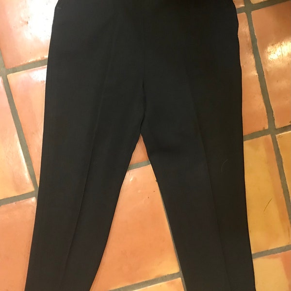 1940’s 50’s Black  Wool Gabardine Pearl Snap Western Pants 27 Waist
