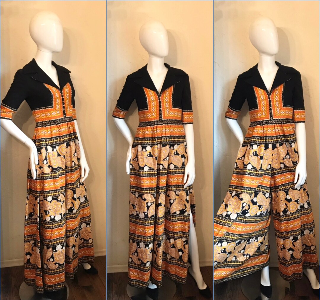 1970s Oscar De la Renta Butterfly Gown