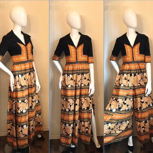 Macacão Oscar De La Renta Hostess dos anos 1970 S