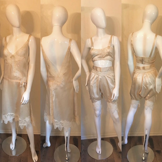 1920’s French Alencon Lace & Silk Wedding Troussea