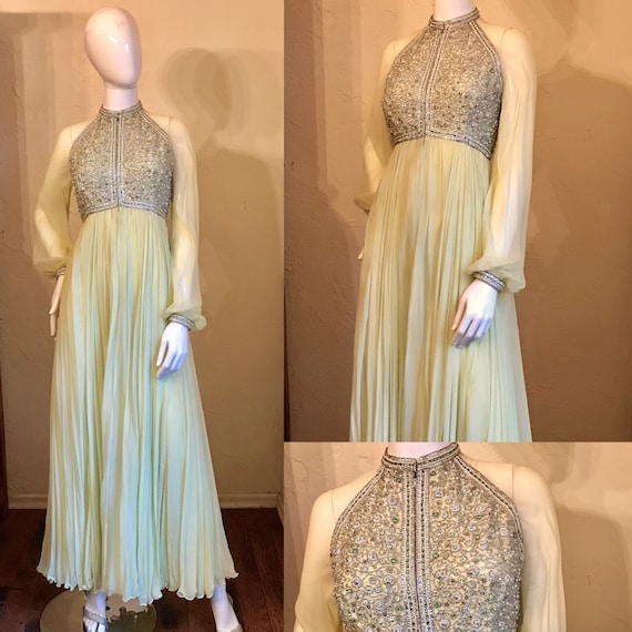 chartreuse evening gown
