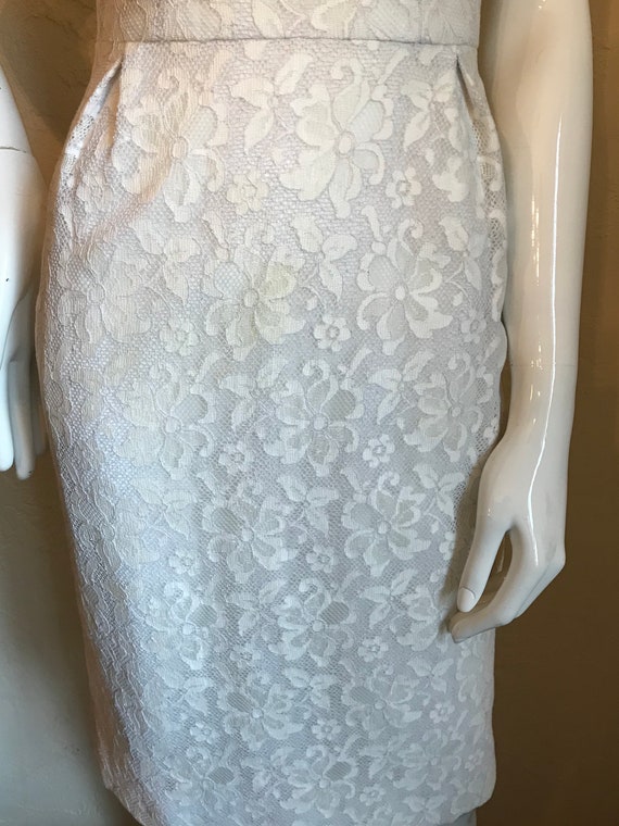 1950’s So Pretty Lace Wiggle Dress Wedding S - image 7
