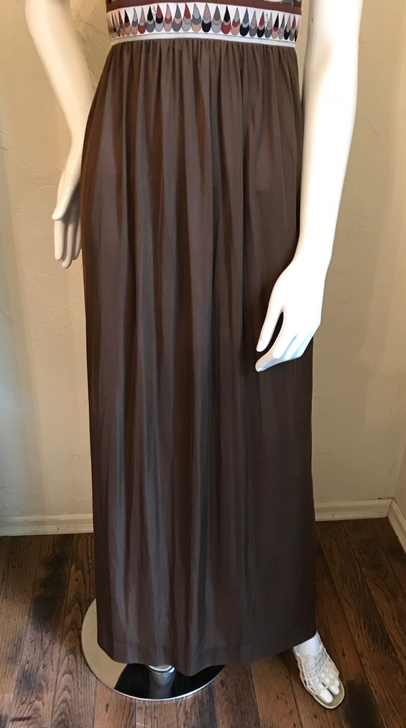 1960’s iconic Emilio Pucci Brown Knit Halter Dres… - image 4