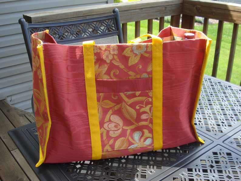 Lovely coral colored large versatile tote