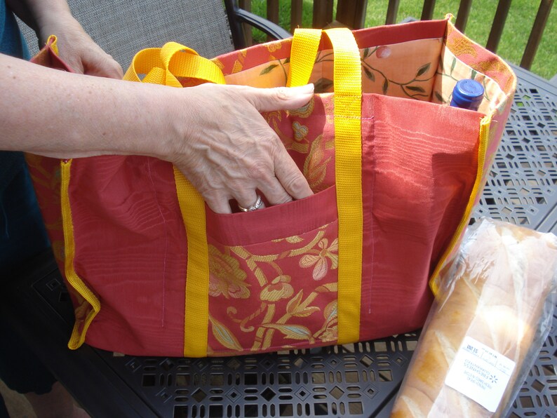 Lovely coral colored large versatile tote
