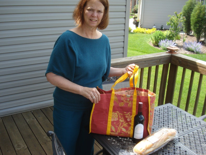 Lovely coral colored large versatile tote