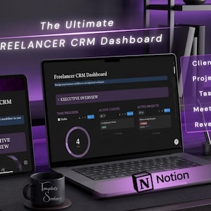 Freelancer CRM Notion Template | Client Management Dashboard | Project & Task Tracker | Revenue Tracker | Business CRM System