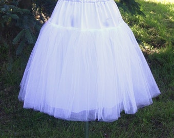 Mid-Length White Petticoat, Choose Your Size, Made to Order