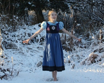 Everyday Princess Elsa Blue Dress Costume, Made to Order, Upcycled Materials WILL VARY