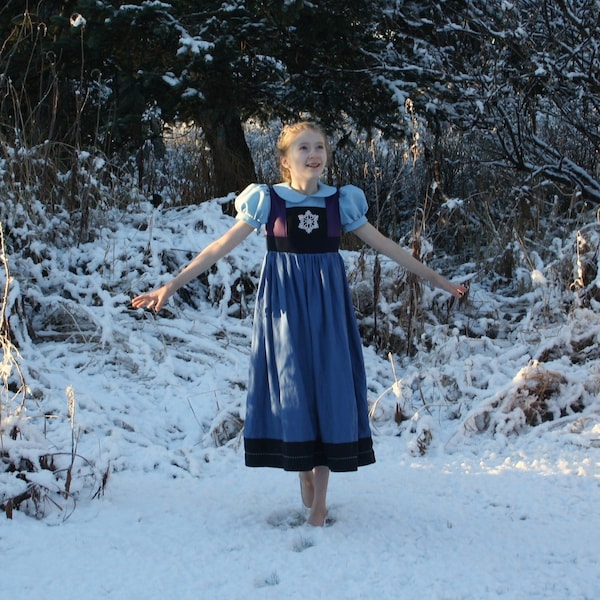 Everyday Princess Elsa Blue Dress Costume, Made to Order, Upcycled Materials WILL VARY