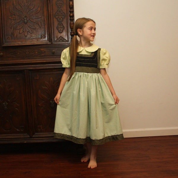 Everyday Princess Anna Green and Black Dress Costume, Made to Order, Upcycled Materials WILL VARY
