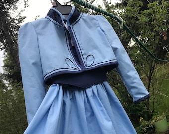 Middle Elsa Frozen Costume with Jacket, Teen Elsa, Broadway Version, Made to Order, Upcycled Materials WILL VARY